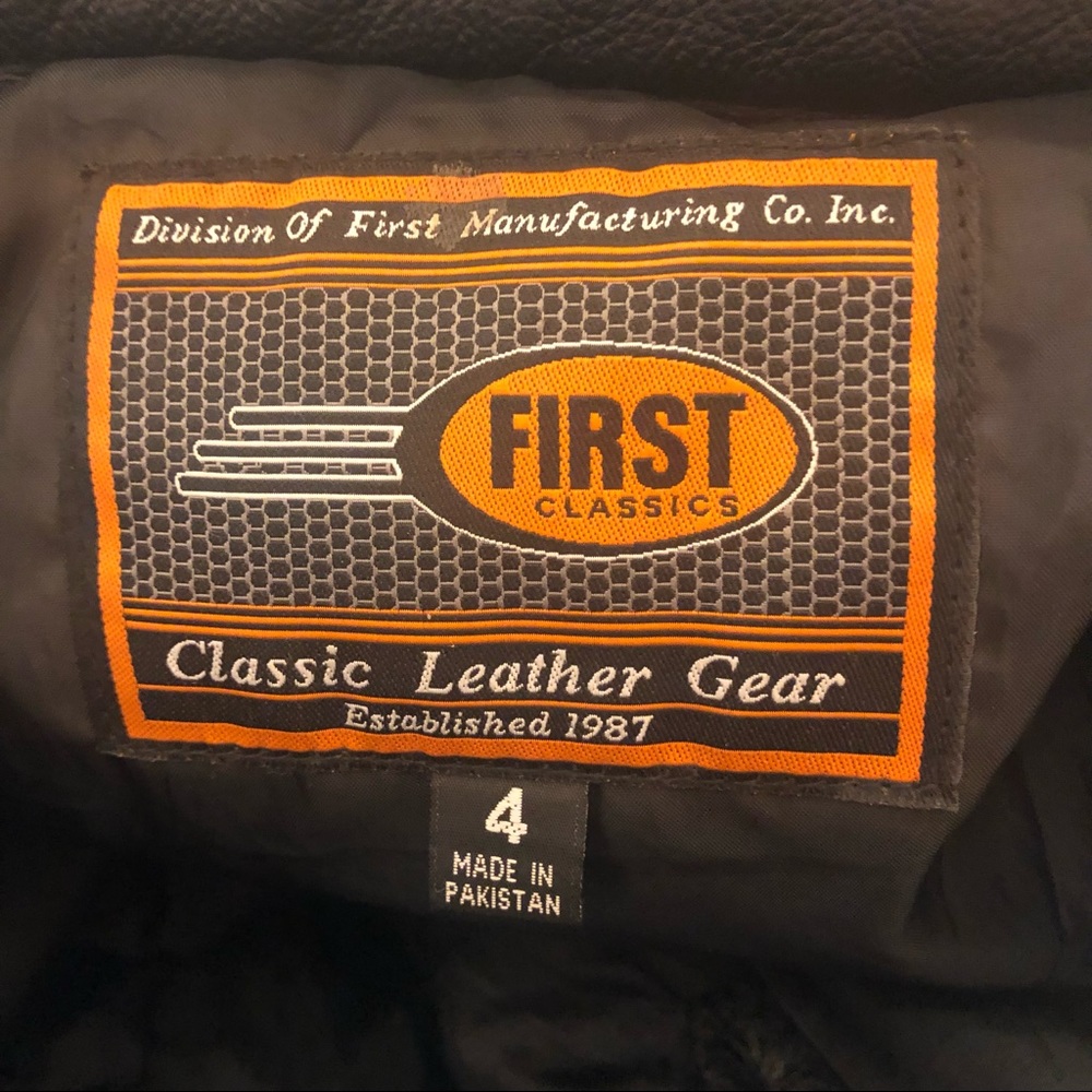 Genuine black leather pants size 4